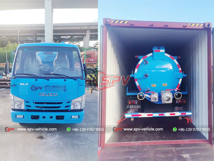1 Units of ISUZU Sewage Vacuum Truck Loaded into Container